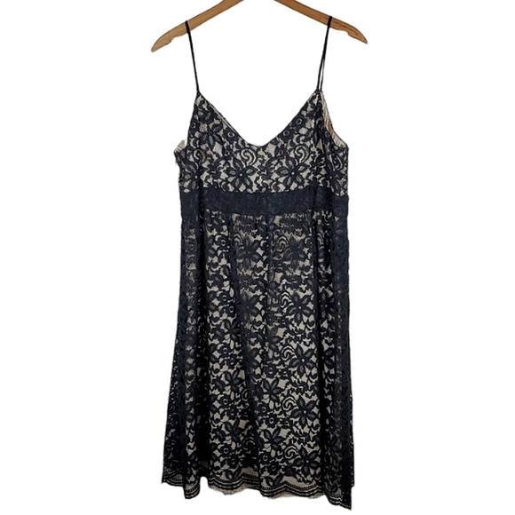 Nine West Black Lace Bow-Tie Waist Midi Dress - Picture 3 of 6